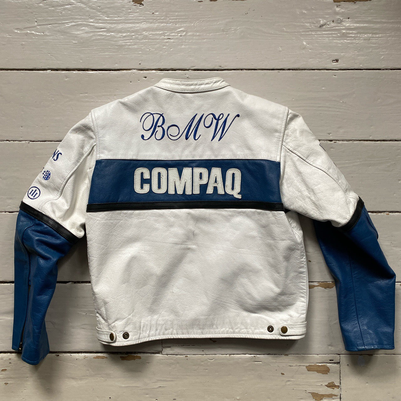 BMW Compaq Vintage Leather Jacket Womens (Small)