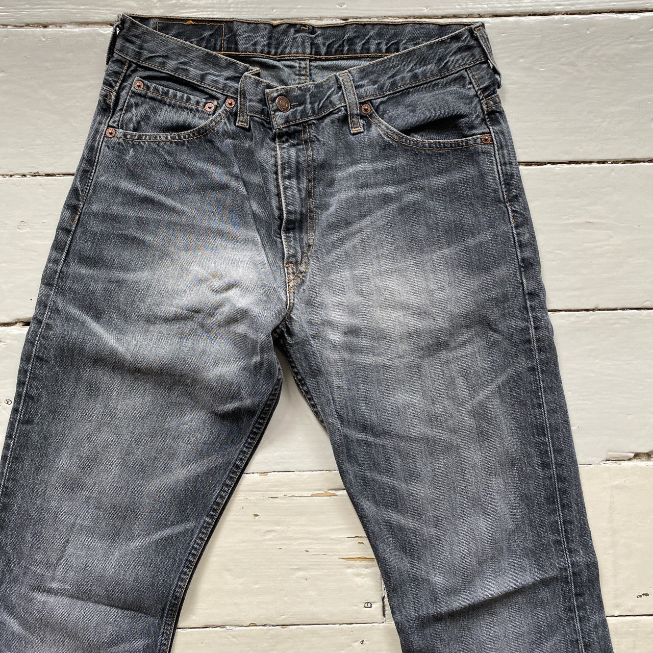 Levis 507 Charcoal Bootcut Jeans (34/27)