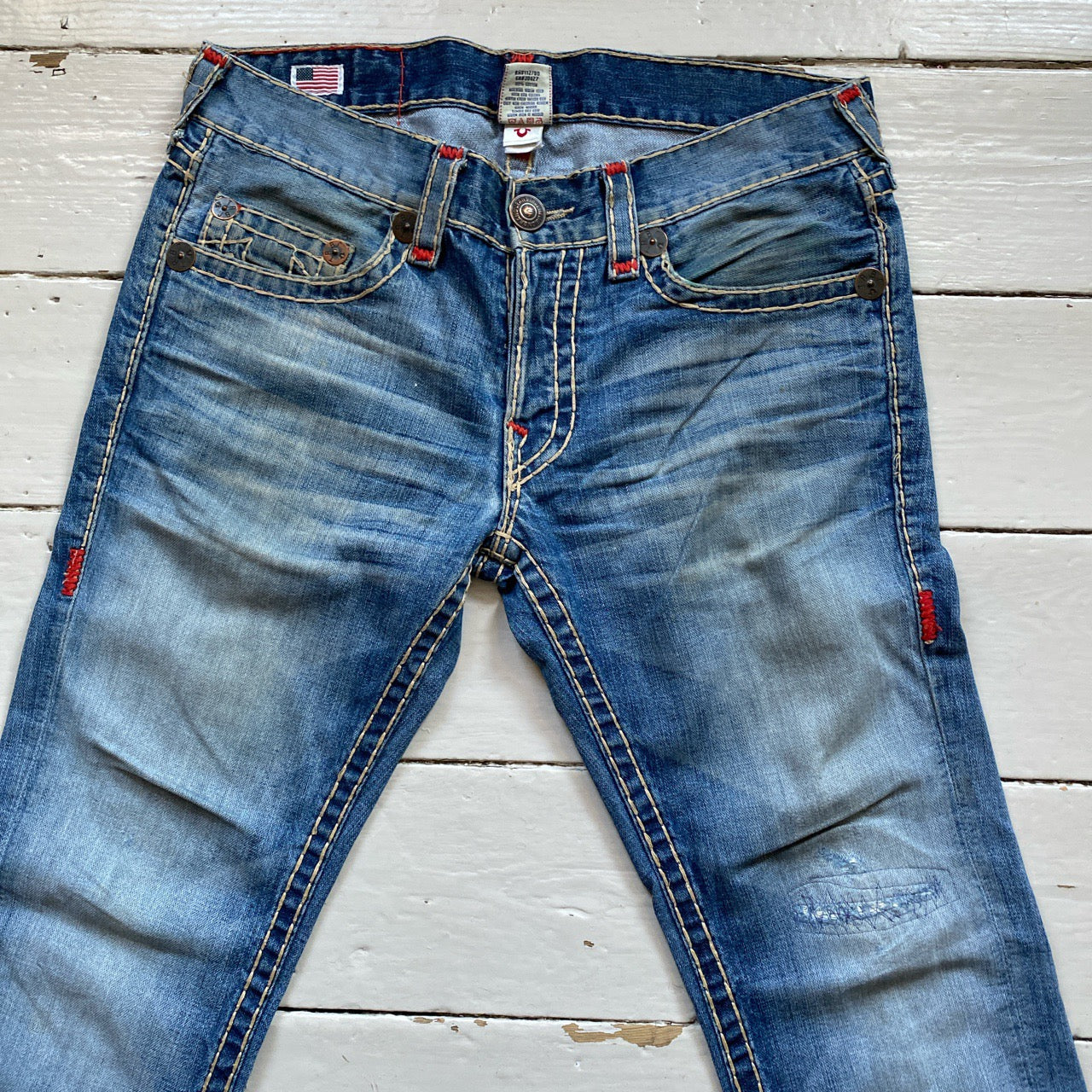 True Religion Stitch Rocco Super T Jeans (33/34)