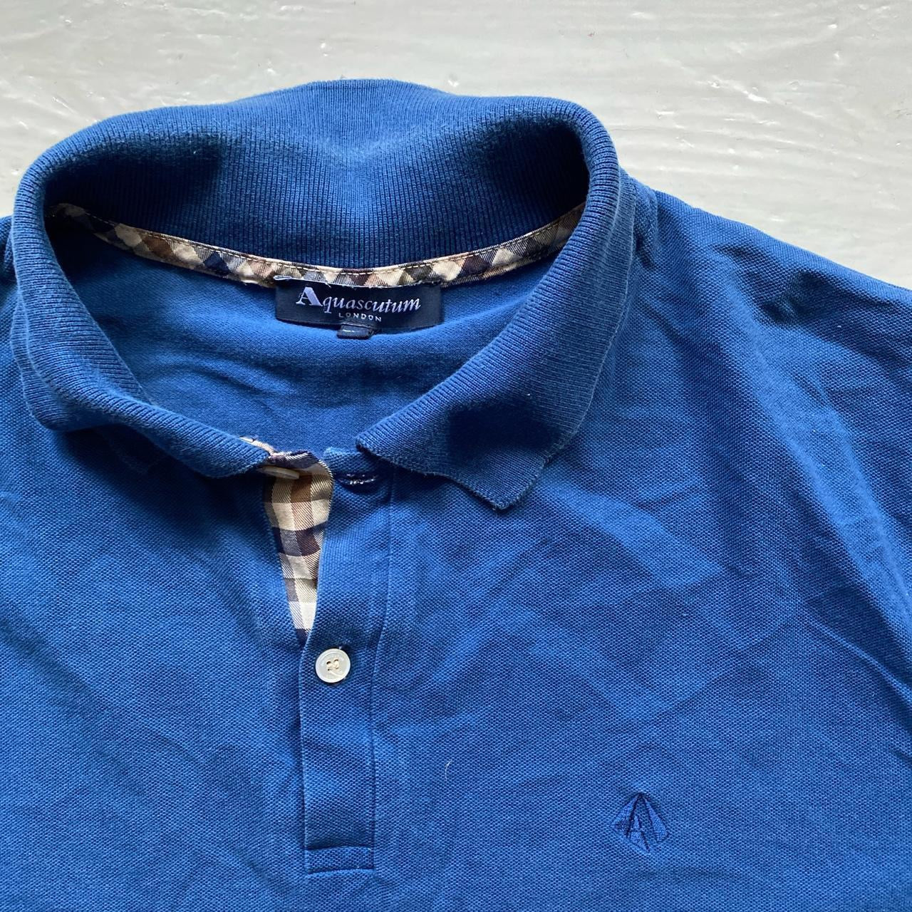 Aquascutum Blue Polo Shirt (XXL)