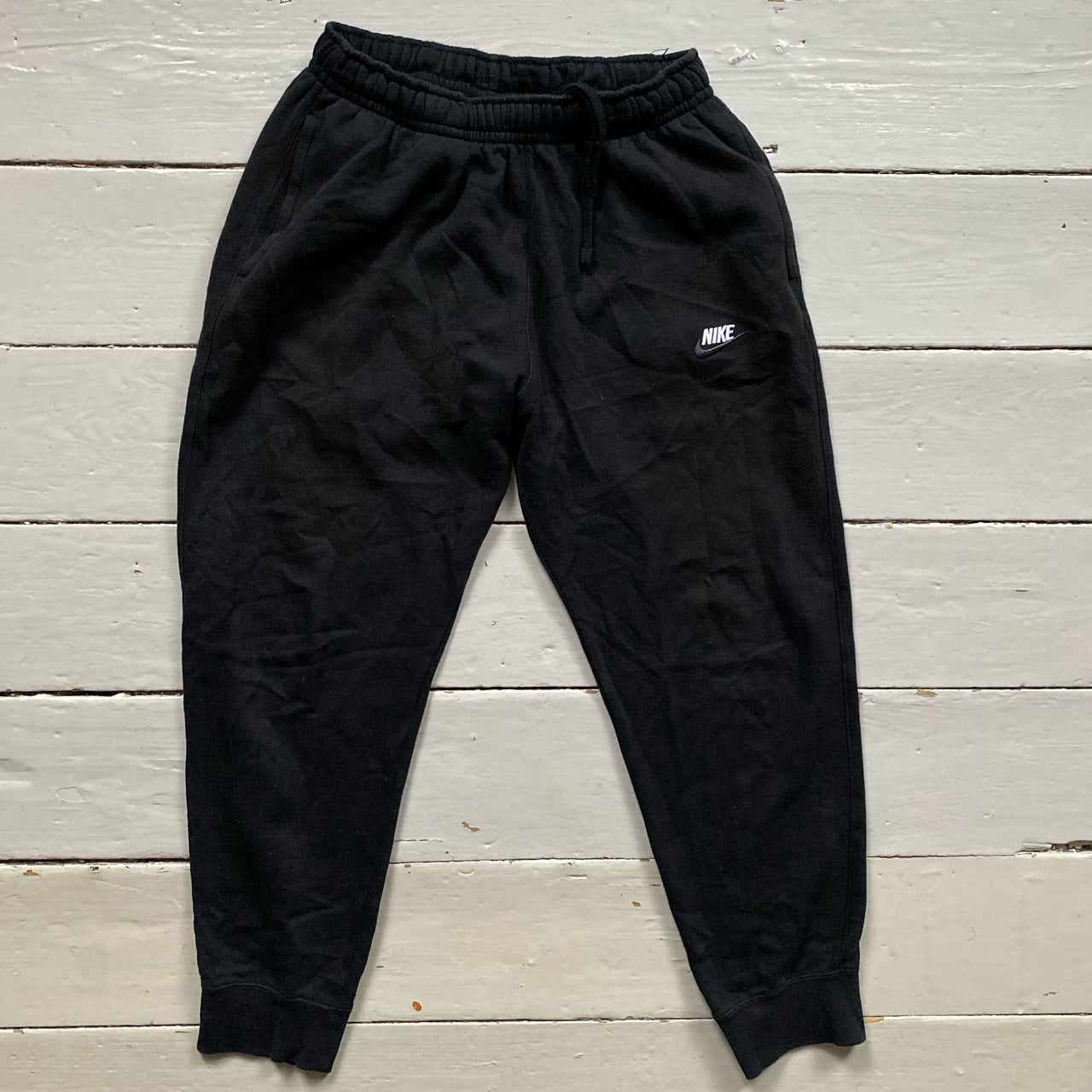 Nike Black White Swoosh Joggers (Large)