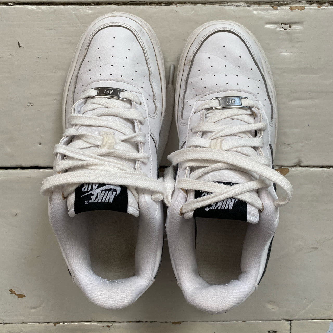 Nike Air Force 1 White and Black (UK 4)