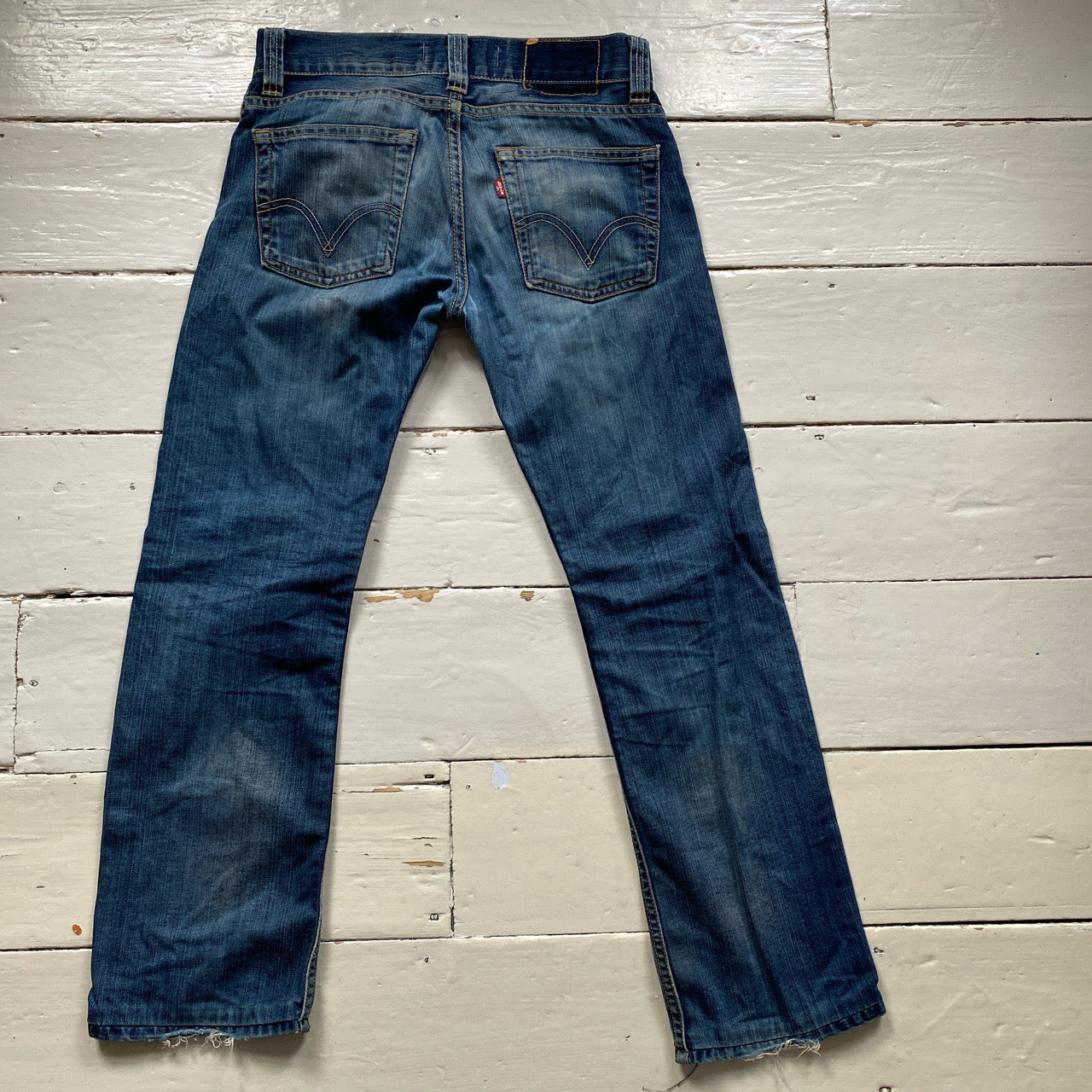 Levis 506 Distressed Navy Jeans (30/32)