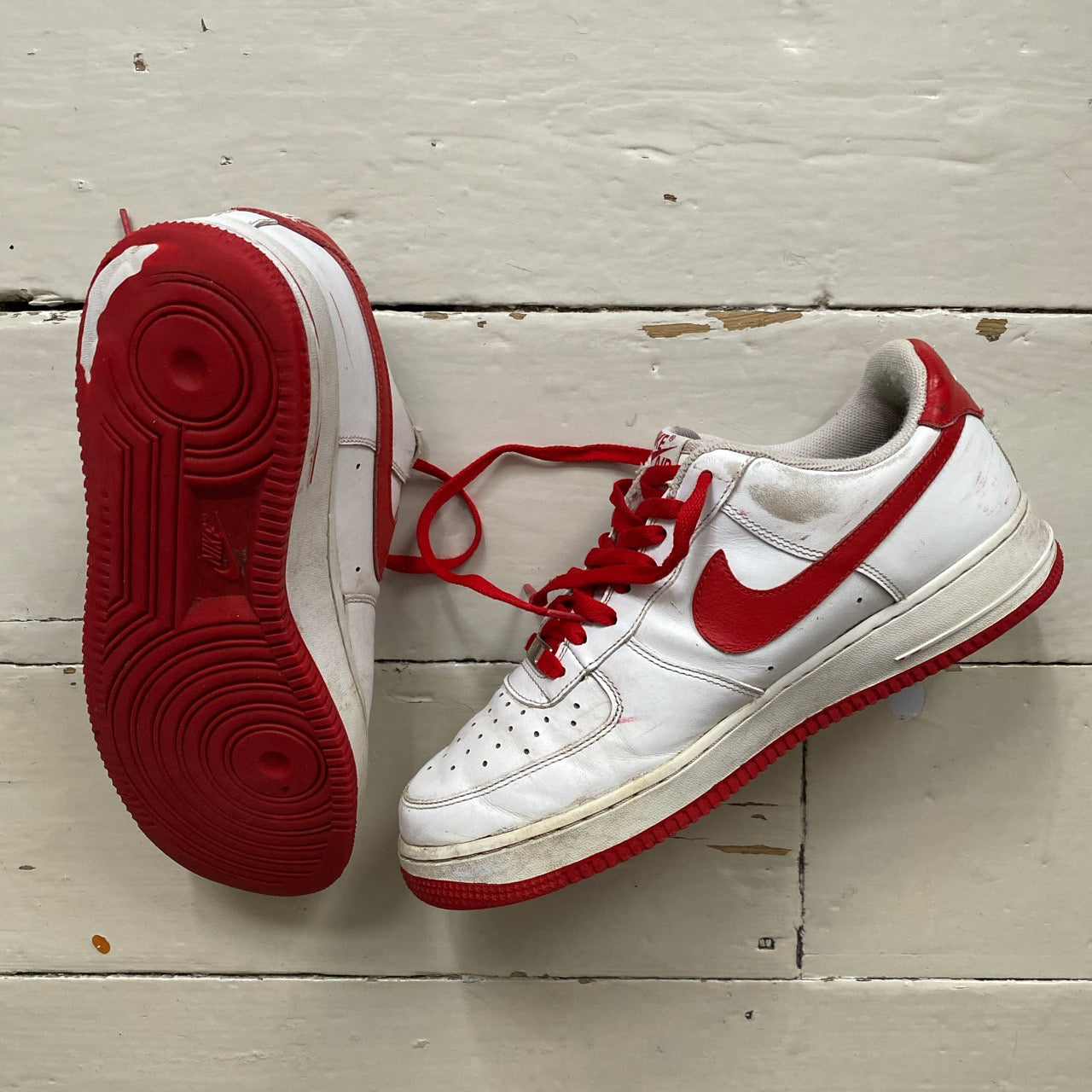Nike Air Force 1 Vintage 2010 Red and White (UK 9)