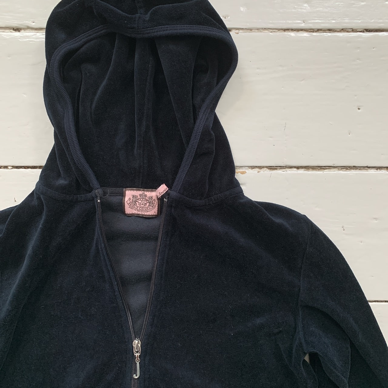 Juicy Couture Black Velour Hoodie (UK 10)