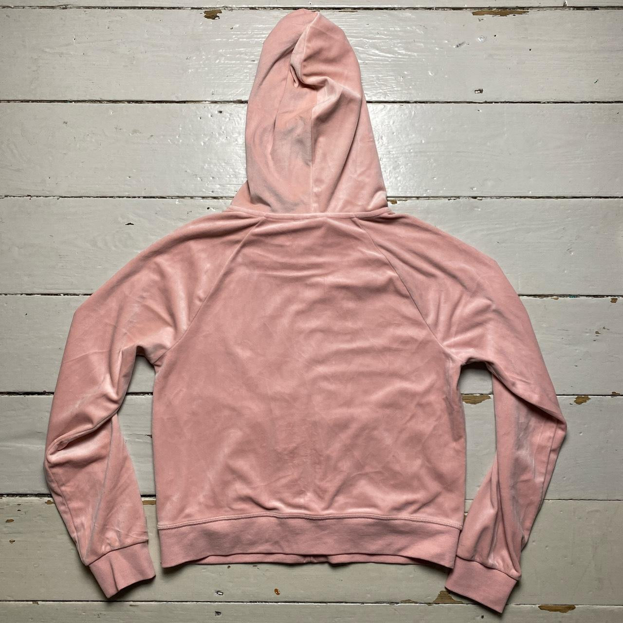 Juicy Couture Diamanté Pink Velour Tracksuit (XL Top, Large Bottoms)