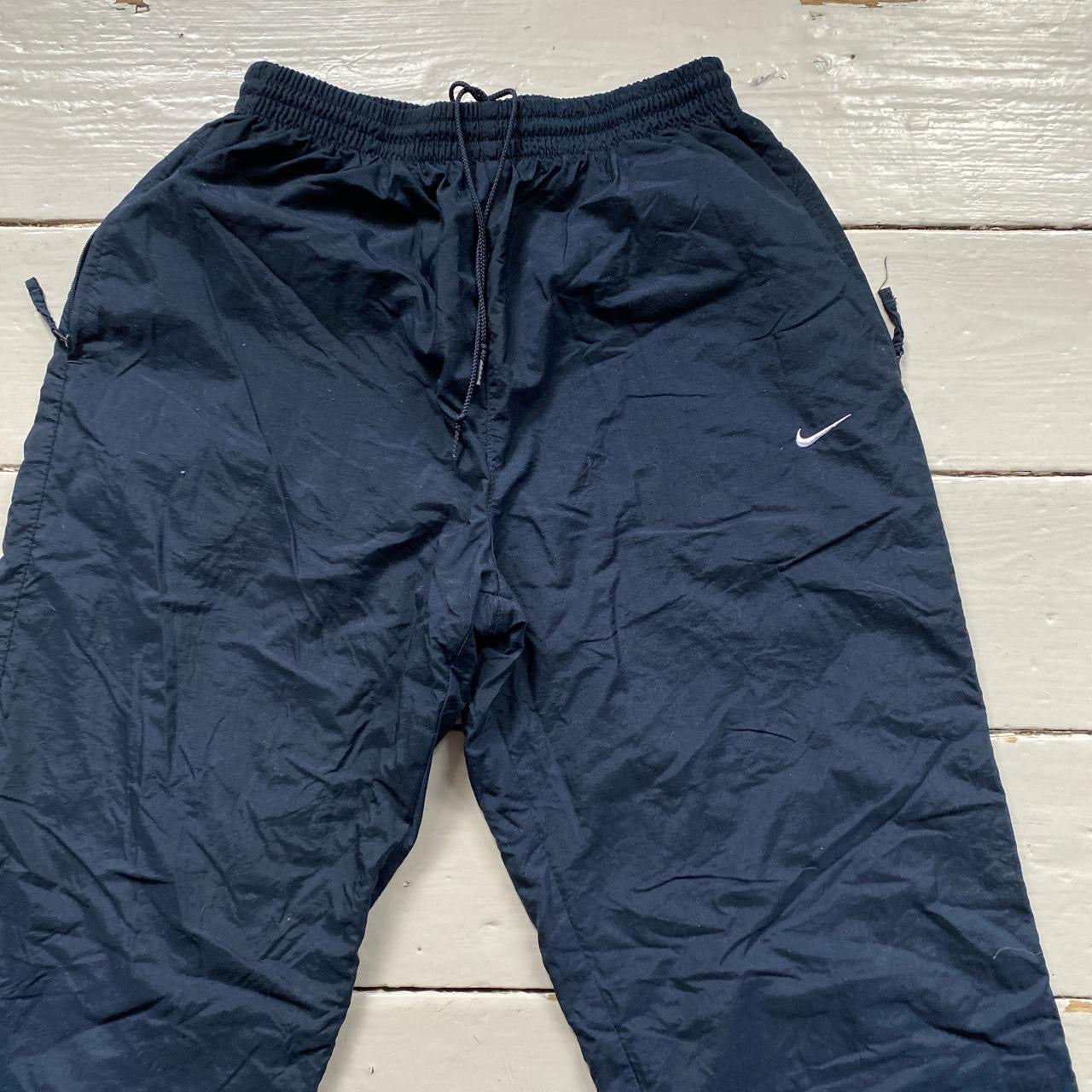 Nike Navy and White Shell Bottoms (Medium)