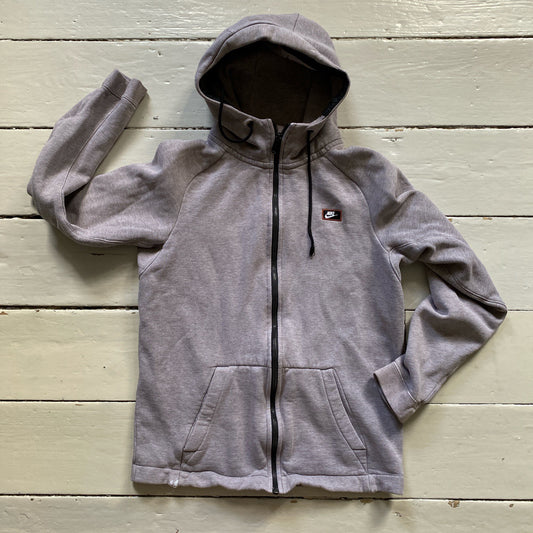 Nike Box Logo Swoosh Grey Hoodie (Small)