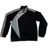 Adidas Vintage y2k Football Black Grey and White Tracksuit Jacket (S)