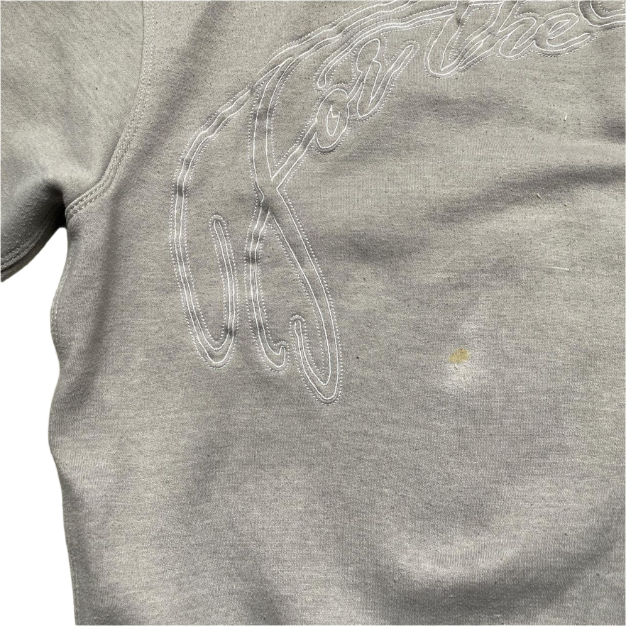 Track Mafia Grey and White Embroidery Stitch Jumper (S)