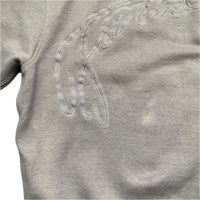 Track Mafia Grey and White Embroidery Stitch Jumper (S)