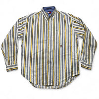 Tommy Hilfiger Striped White Yellow and Blue Shirt (L)