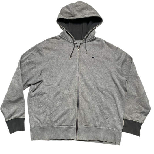 Nike Athletic Department Grey Swoosh Zip Hoodie (XL)