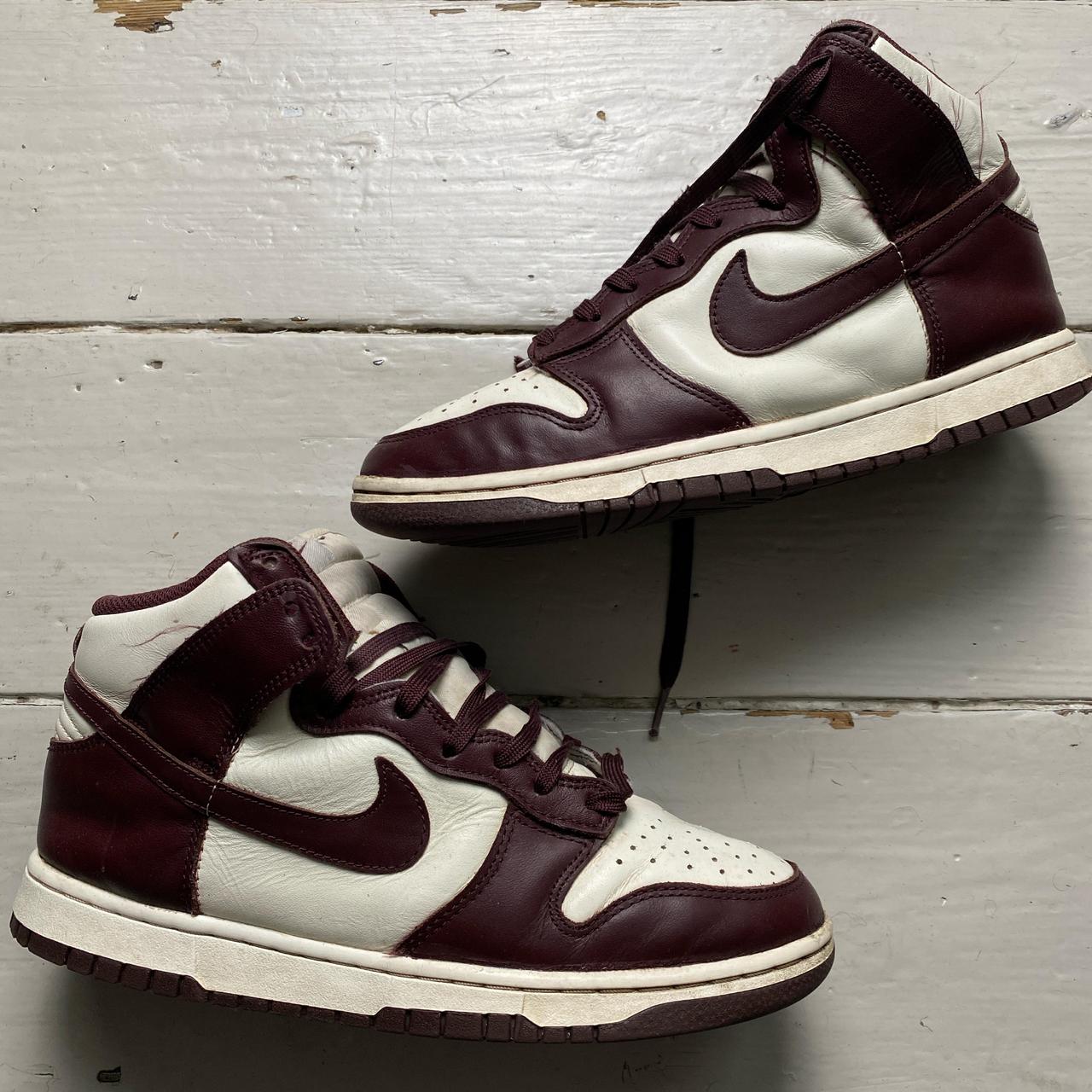 Nike Dunk Brown and White High Top