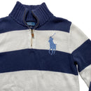 Polo Ralph Lauren Navy and White Stripe Quarter Zip Jumper (S)