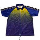 Kappa Ombre Vintage y2k 90’s Yellow Black and Blue Zip Up Polo Jersey (L)