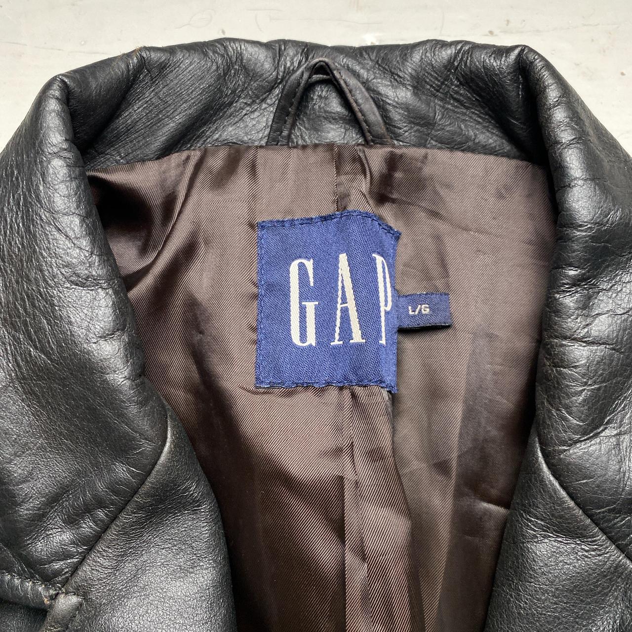 GAP Dark Brown Long Leather Trench Coat Jacket