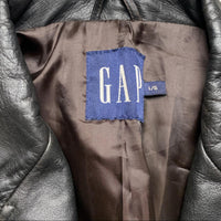 GAP Dark Brown Long Leather Trench Coat Jacket (L)
