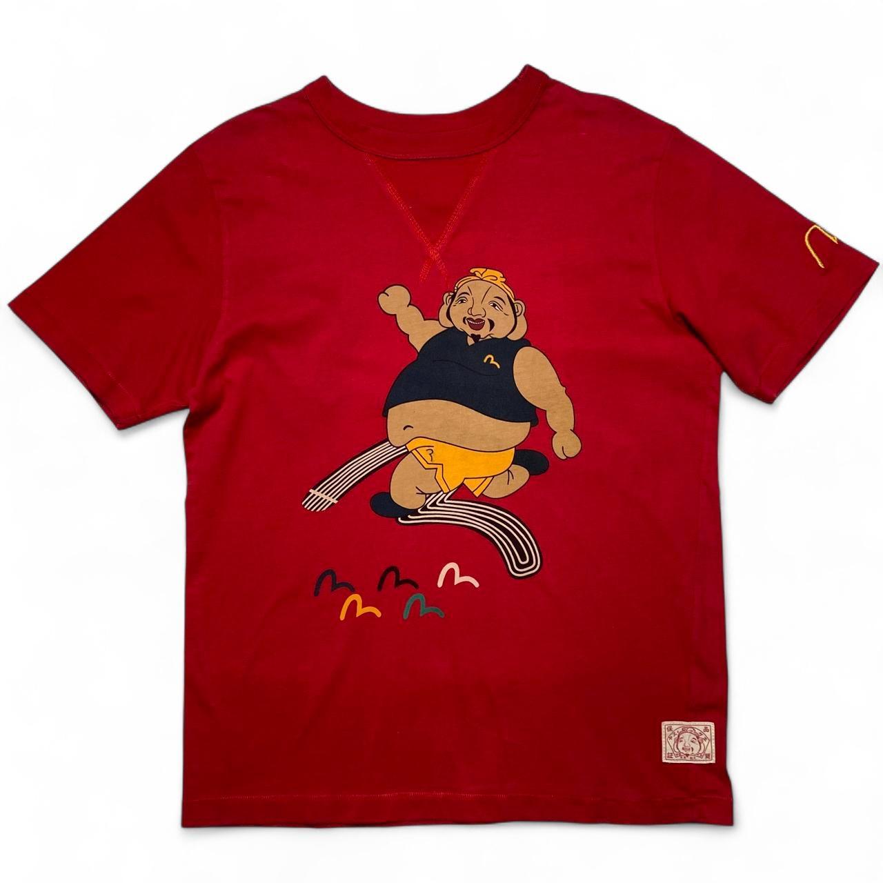 Evisu Vintage y2k Buddha Beijing 2008 T Shirt Red (M)