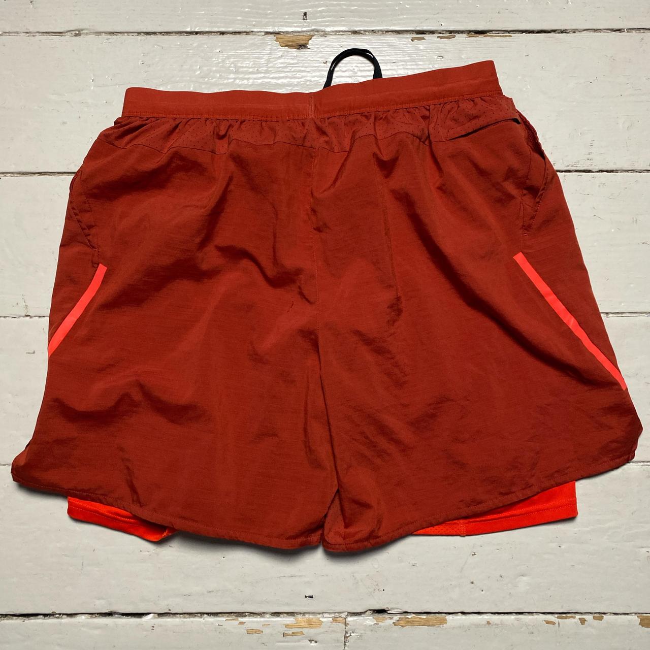 Nike Dri Fit Running Shorts Orange and Red