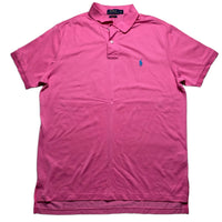 Ralph Lauren Polo Pink and Blue Pony Polo Short Sleeve Shirt (XL)