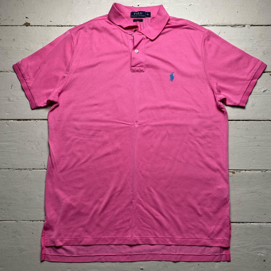 Ralph Lauren Polo Pink and Blue Pony Polo Short Sleeve Shirt