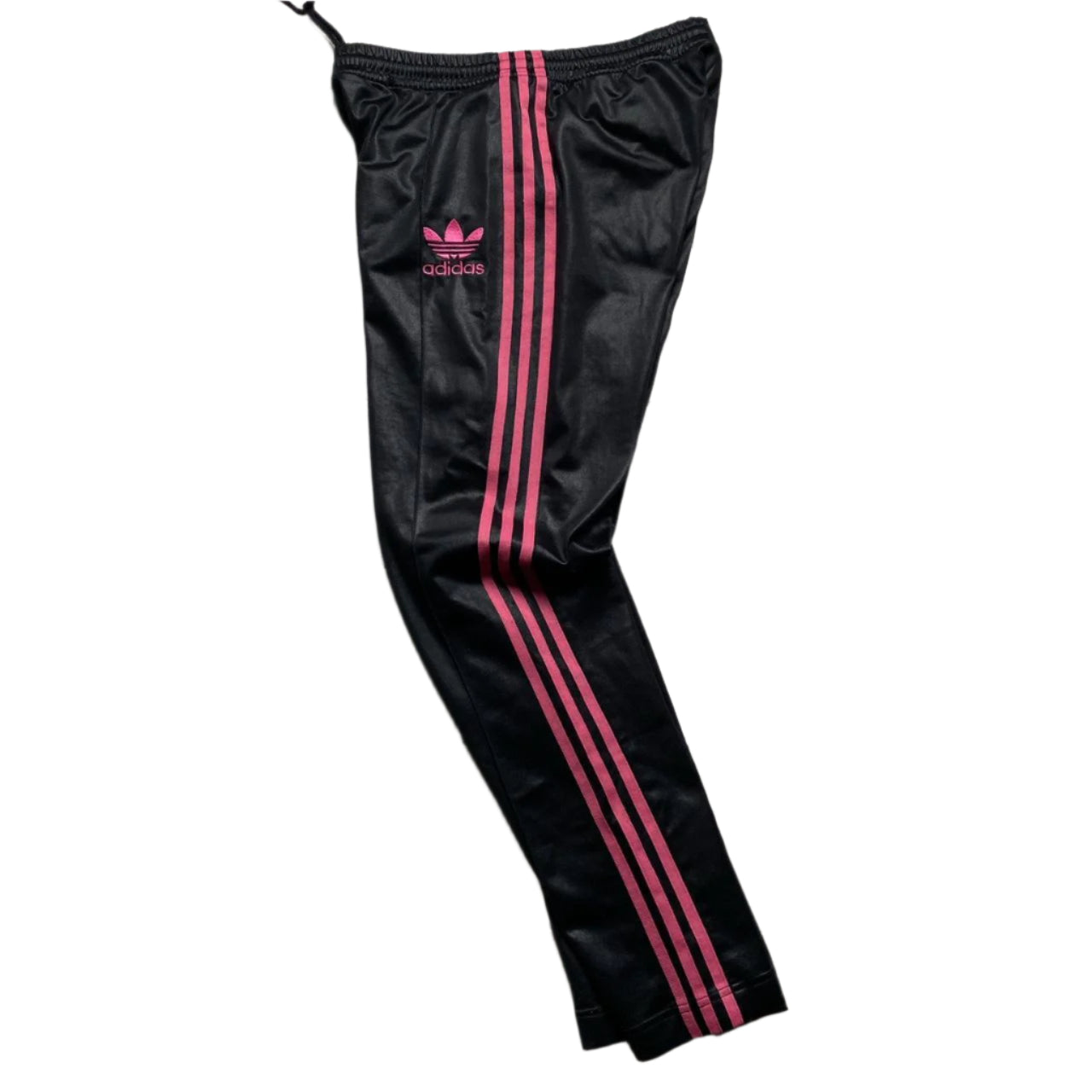 Adidas Chile Black and Pink Womens Trackpant Bottoms (L)