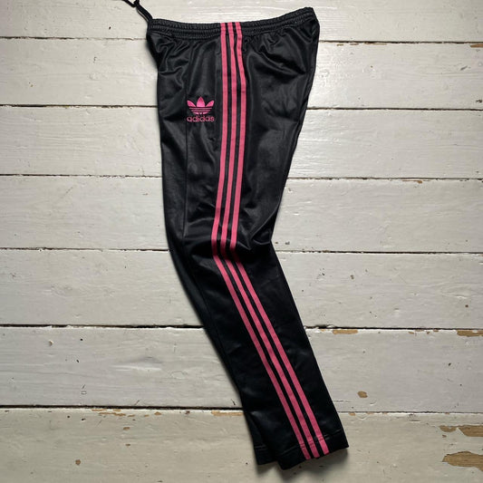 Adidas Chile Black and Pink Womens Trackpant Bottoms