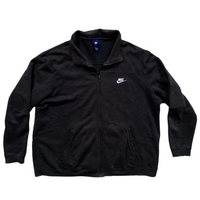 Nike White Swoosh Black Zip Jumper (2XL)