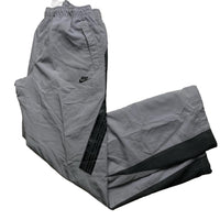 Nike Silver and Grey Swoosh Baggy Vintage y2k Shell Trackpant Bottoms (M)