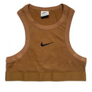 Nike Brown and Black Crop Vest and Shell Nylon Bottoms Tracksuit Set (S)