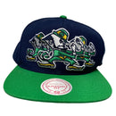 Notre Dame Navy and Green Snapback Mitchell & Ness Cap