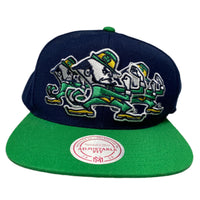 Notre Dame Navy and Green Snapback Mitchell & Ness Cap