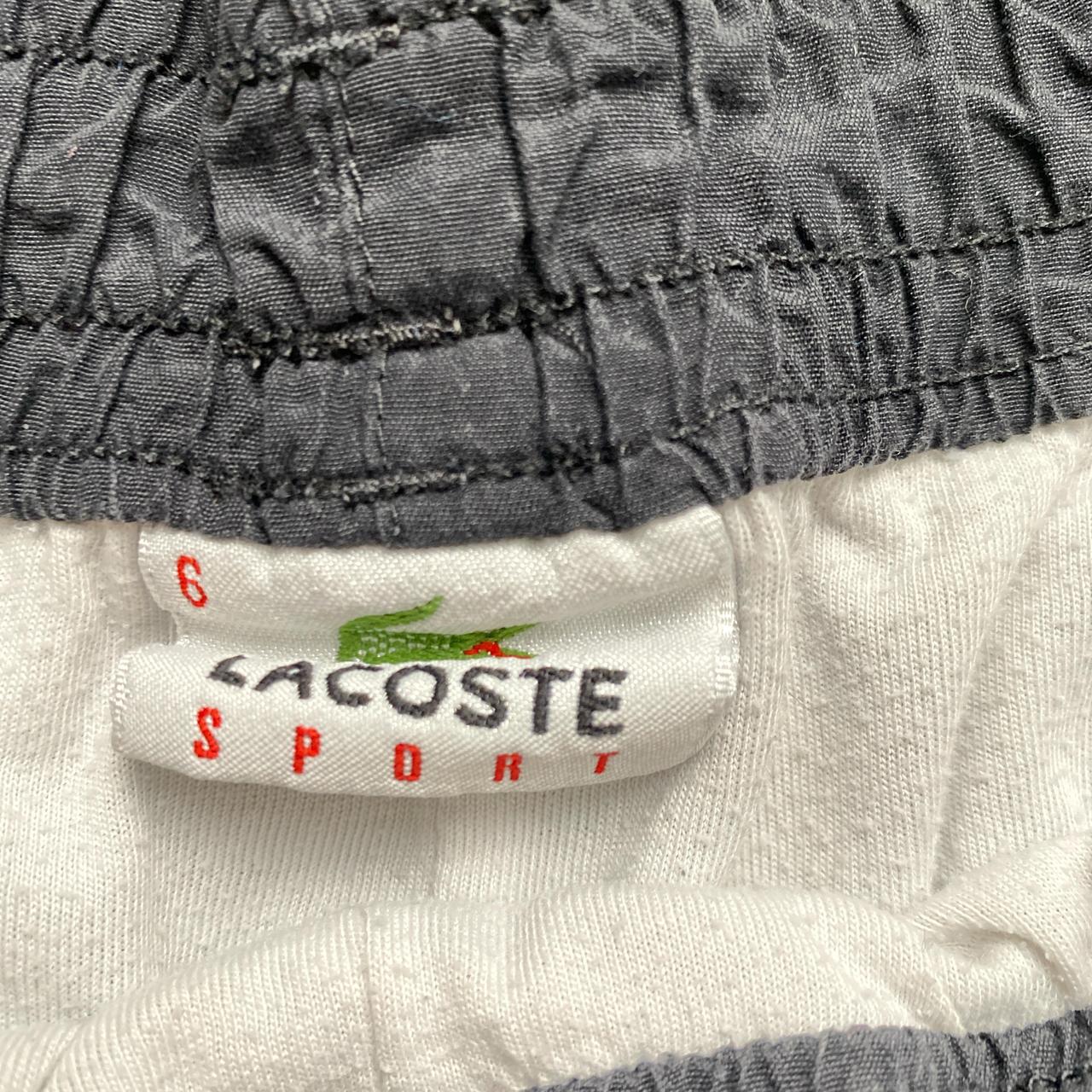 Lacoste Vintage Black and White Shell Trackpant Shorts