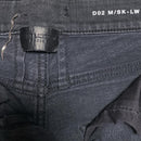 Saint Laurent Paris YSL Black Ribbed Leather Patch Zipper Biker Jeans (31W)