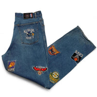 UNK NBA Vintage Y2K 90’s Basketball Embroidery Baggy Jeans (36W)