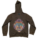 Elvis Jesus & Co Couture Brown Multi Colour Sequin Y2K Grunge Hoodie (L)
