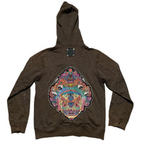 Elvis Jesus & Co Couture Brown Multi Colour Sequin Y2K Grunge Hoodie (L)