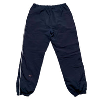 Reebok Navy and White Shell Trackpant Nylon Bottoms (L)