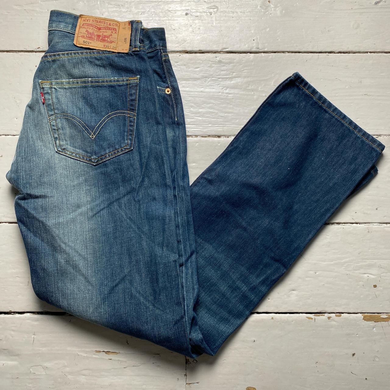 Levis 501 Vintage Stonewashed Navy Jeans