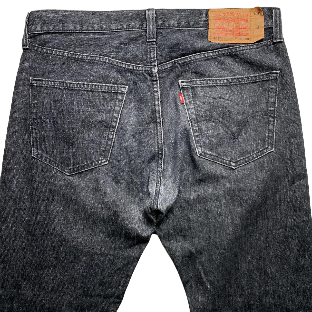 Levis 501 Dark Grey Charcoal Baggy Jeans (36W)