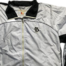 Fubu Vintage White Shell Tracksuit Windbreaker Jacket White and Black (L)