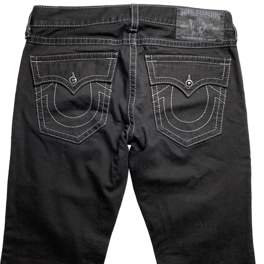 True Religion Baggy Black and Grey Stitch Ricky Big T Jeans (36W)