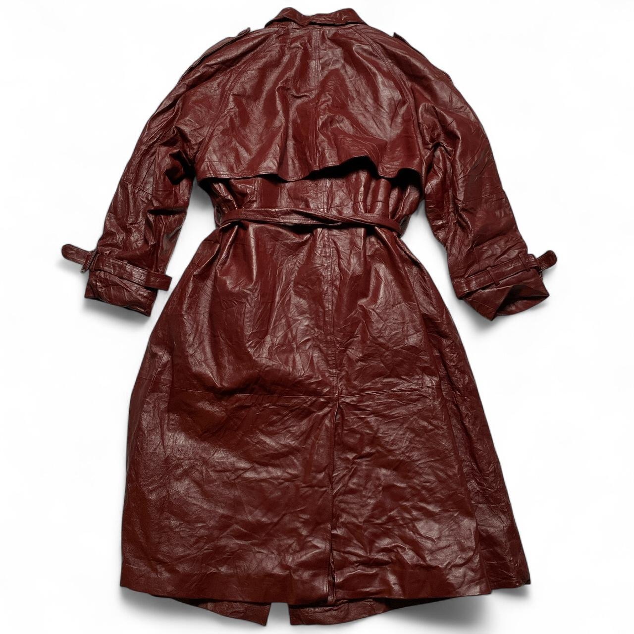 Phase Two Vintage Burgundy Long Fur Lined Trench Coat (2XL)