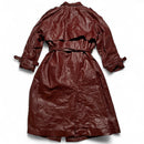 Phase Two Vintage Burgundy Long Fur Lined Trench Coat (2XL)