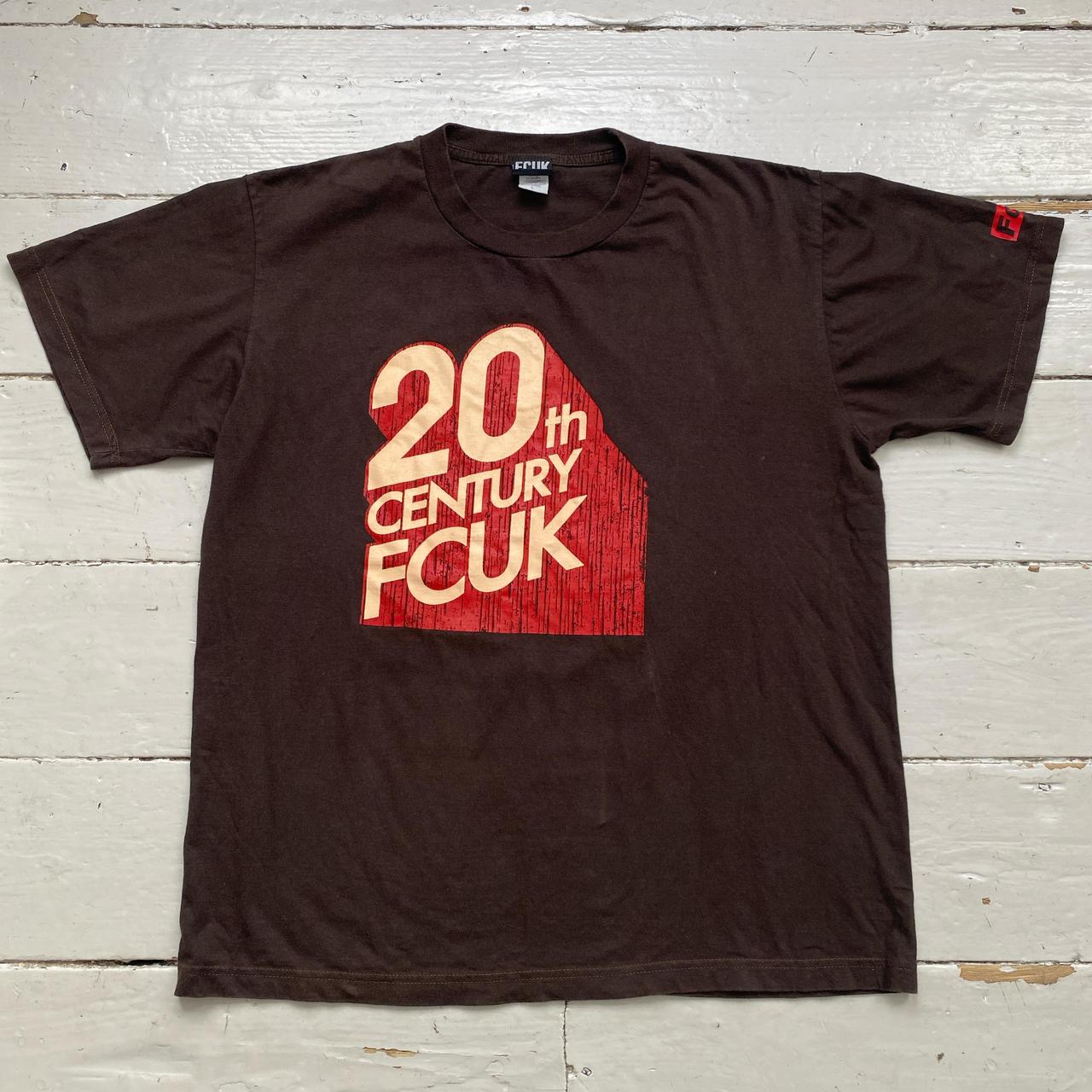 FCUK French Connection Vintage 20th Century FCUK Brown T Shirt