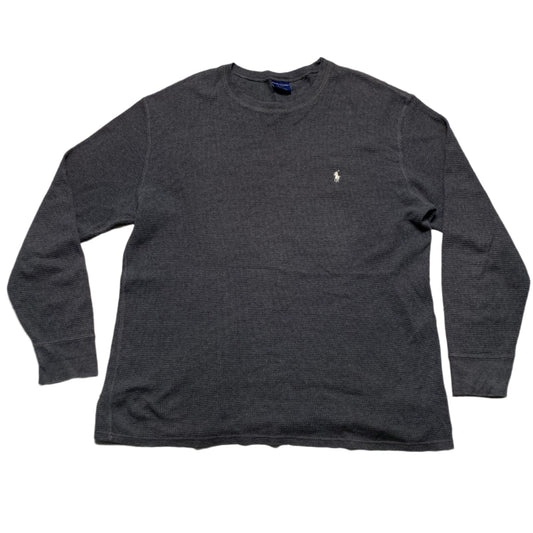 Ralph Lauren Polo Grey and White Waffle Knit Long Sleeve (XL)