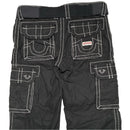 True Religion Womens Black and White Contrast Big Stitch Cargo Trousers (28W)