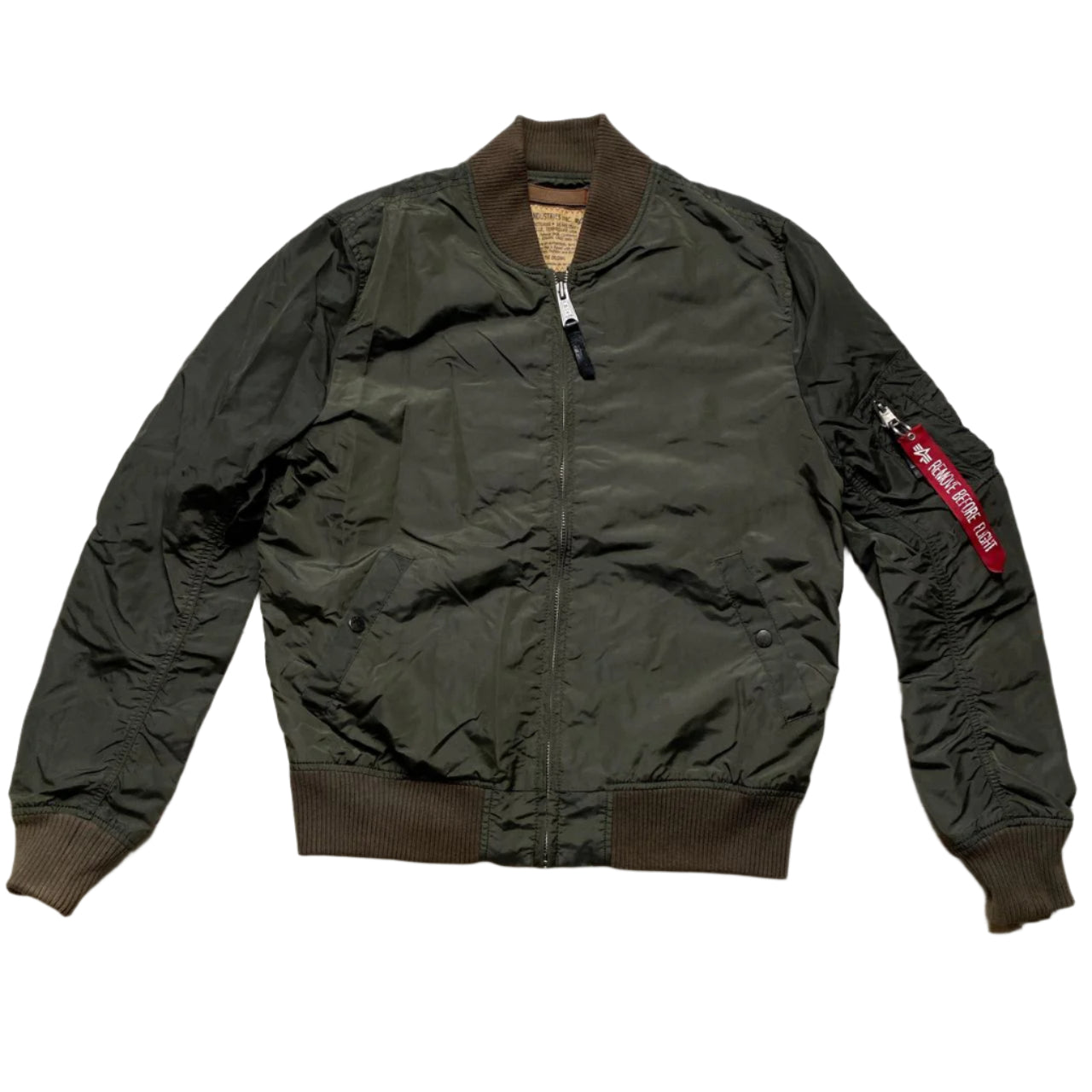 Alpha Industries MA-1 Bomber Jacket Khaki Green (L)