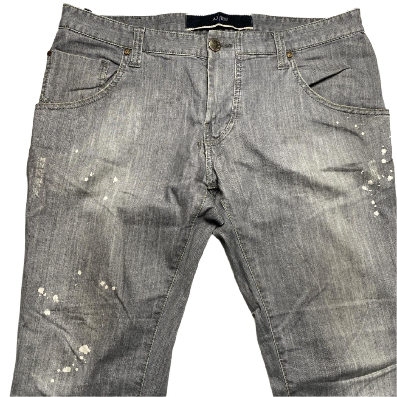Armani Bleach Distressed Grey Jeans (38W)